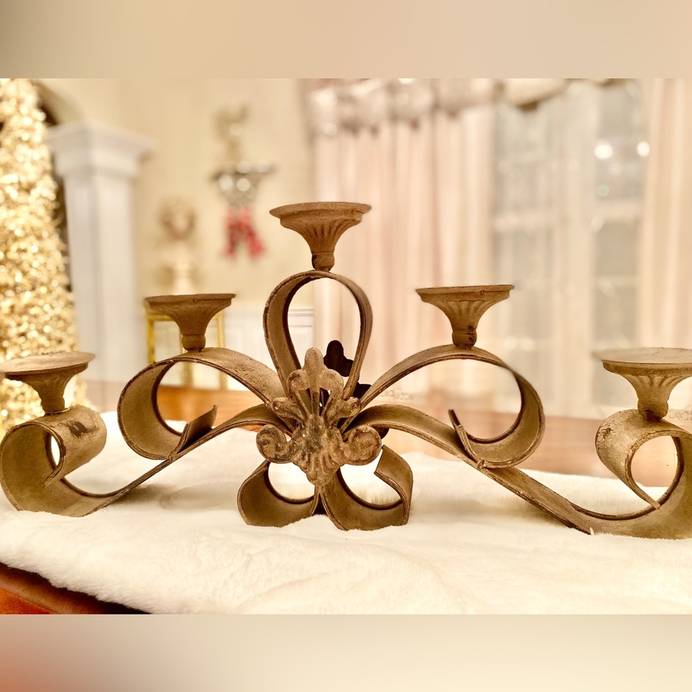 Rustic Metal Scrolled Candelabra ✨NEW✨
